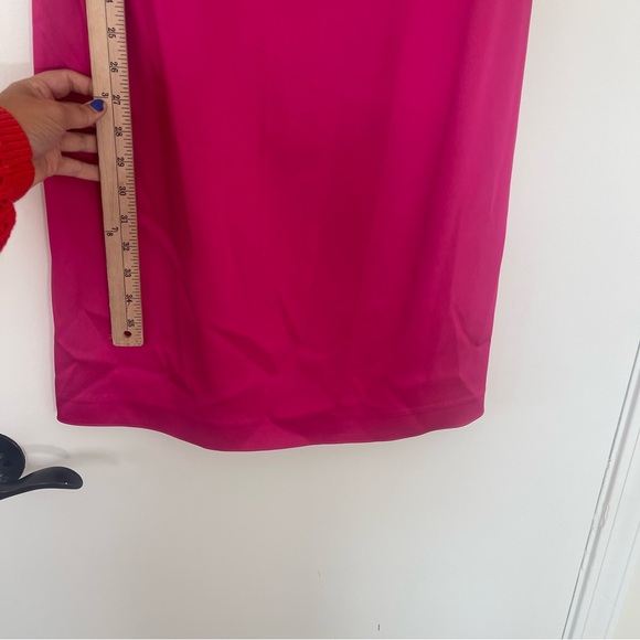 Tahari Arthur S. Levine Fuchsia Satin‎ Sheath Dress with Bow Women's Size 8 - Picture 9 of 9